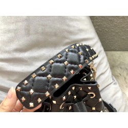 Valentino Mini Rockstud Spike Bucket Black Bag 541