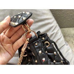 Valentino Mini Rockstud Spike Bucket Black Bag 541