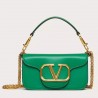 Valentino Loco Small Shoulder Bag In Green Calfskin 822