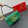 Valentino Loco Small Shoulder Bag In Green Calfskin 822