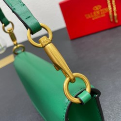 Valentino Loco Small Shoulder Bag In Green Calfskin 822