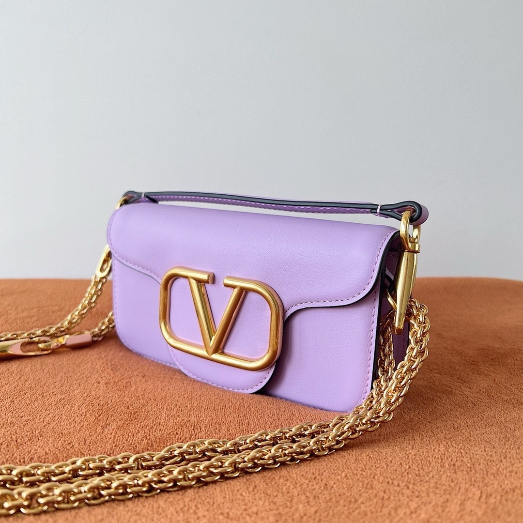 Valentino Small Loco Shoulder Bag in Wisteria Calfskin 730