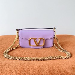 Valentino Small Loco Shoulder Bag in Wisteria Calfskin 730