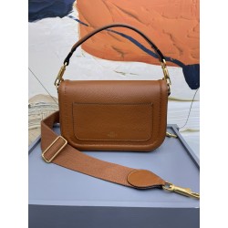 Valentino Alltime Shoulder Bag in Brown Grained Leather 465