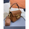 Valentino Alltime Shoulder Bag in Brown Grained Leather 465