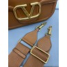 Valentino Alltime Shoulder Bag in Brown Grained Leather 465