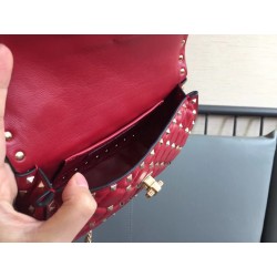 Valentino Rockstud Spike Small Bag In Red Lambskin 488