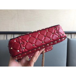 Valentino Rockstud Spike Small Bag In Red Lambskin 488