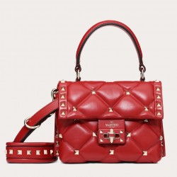 Valentino Candystud Mini Handbag In Red Lambskin 523