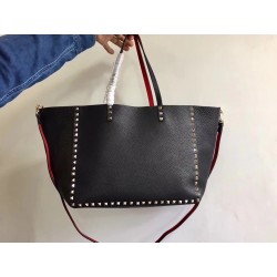 Valentino Black Rockstud Medium Reversible Tote 492