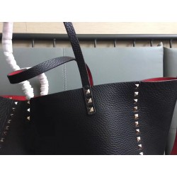 Valentino Black Rockstud Medium Reversible Tote 492