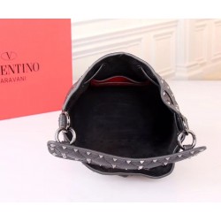 Valentino Small Black Rockstud Spike Bucket Bag 531