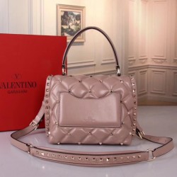 Valentino Garavani Poudre Quilted Candystud Top Handle Bag 568