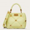 Valentino Small Roman Stud Top Handle Bag In Yellow Nappa 048