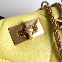 Valentino Small Roman Stud Top Handle Bag In Yellow Nappa 048