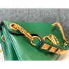 Valentino Stud Sign Shoulder Bag In Green Nappa Leather 088