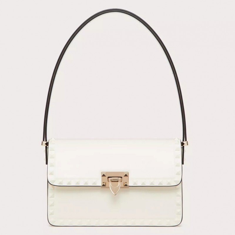 Valentino Rockstud23 Shoulder Bag in White Calfskin 138