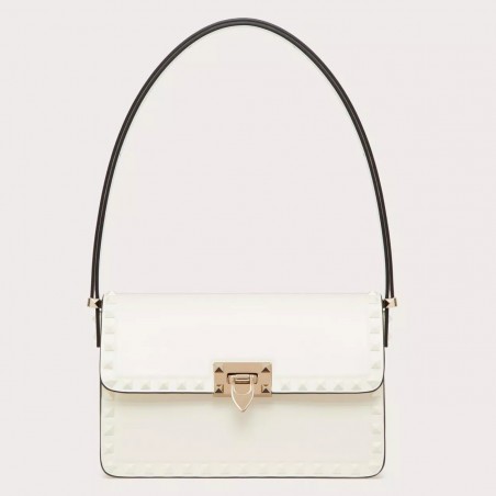 Valentino Rockstud23 Shoulder Bag in White Calfskin 138