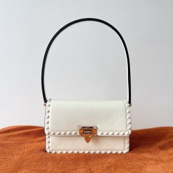 Valentino Rockstud23 Shoulder Bag in White Calfskin 138