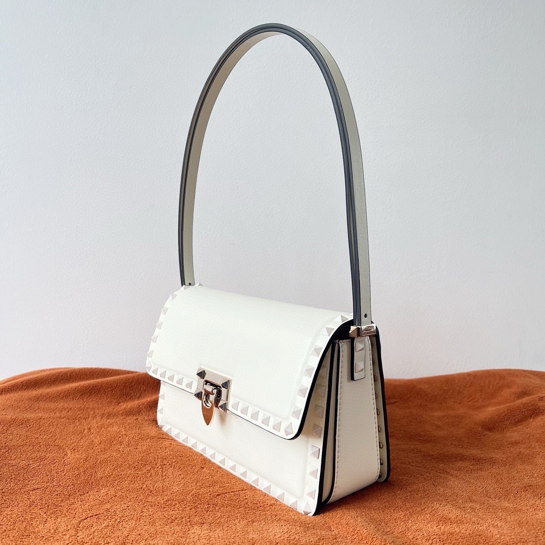 Valentino Rockstud23 Shoulder Bag in White Calfskin 138