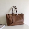 Valentino Rockstud Large Shopping Bag In Brown Leather  217