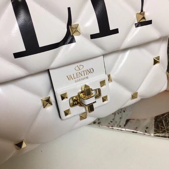 Valentino Garavani White VLTN Quilted Candystud Bag 954