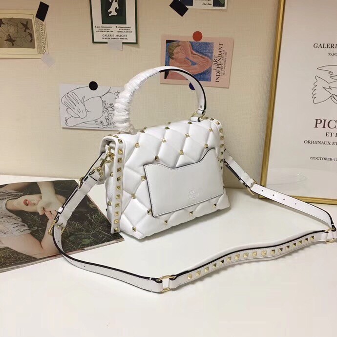 Valentino Garavani White VLTN Quilted Candystud Bag 954