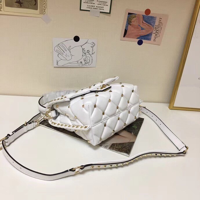 Valentino Garavani White VLTN Quilted Candystud Bag 954