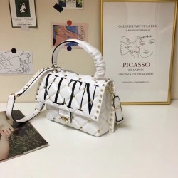 Valentino Garavani White VLTN Quilted Candystud Bag 954