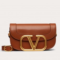 Valentino Supervee Crossbody Bag In Brown Leather 611