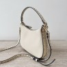 Valentino Rockstud Small Hobo Bag in White Grainy Calfskin 998