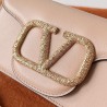 Valentino Small Loco Shoulder Poudre Bag with Crystals Logo 928