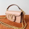 Valentino Small Loco Shoulder Poudre Bag with Crystals Logo 928