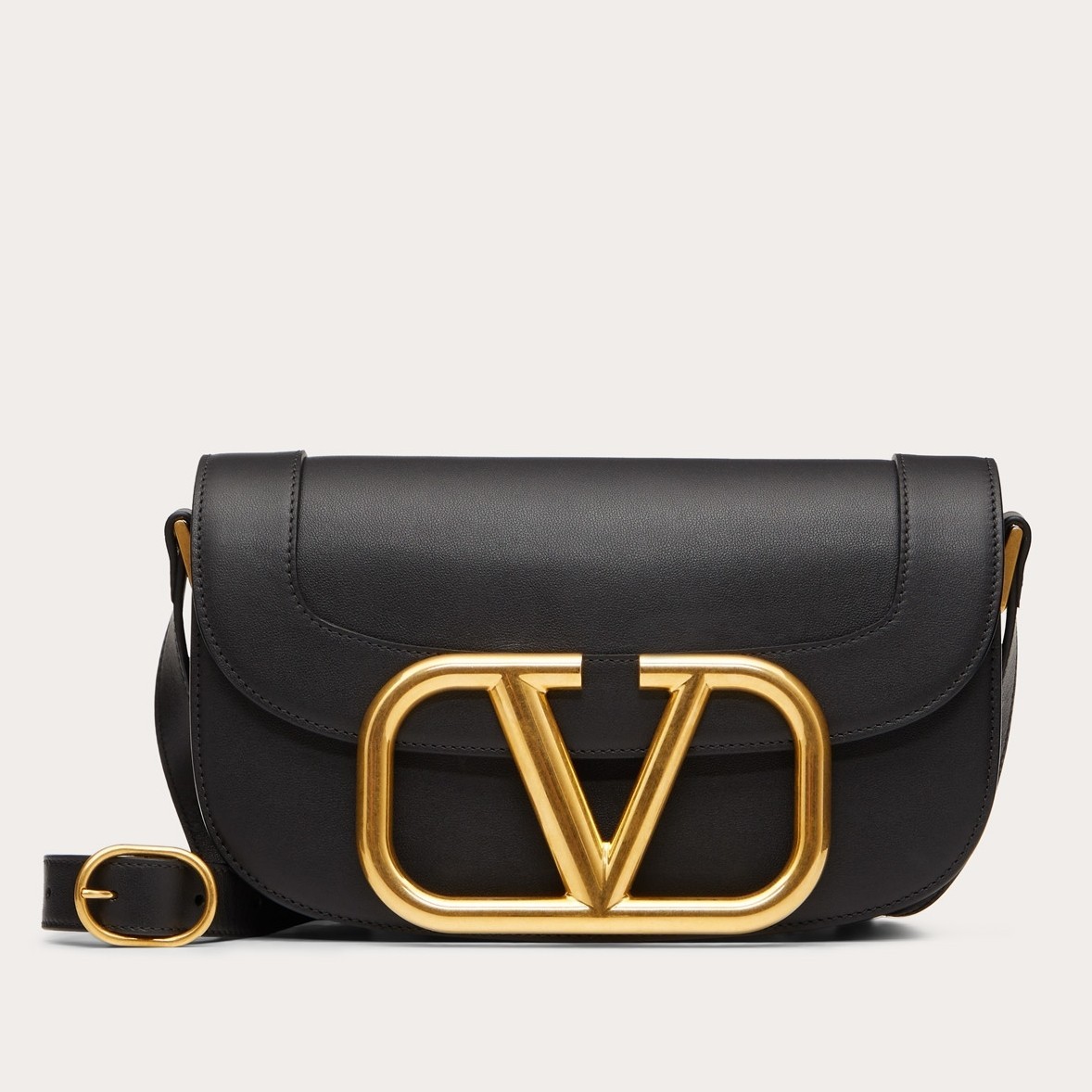 Valentino Supervee Crossbody Bag In Black Leather 846