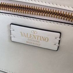 Valentino Medium Roman Stud Chain Bag In White Nappa 622