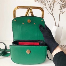 Valentino Small Supervee Crossbody Bag In Green Leather 834