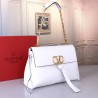 Valentino Medium VRing Chain Bag In White Grainy Calfskin 587