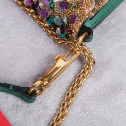 Valentino Small Loco Shoulder Bag with Gold 3D-effect Embroidery 505