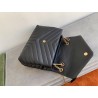 Saint Laurent Loulou Medium Bag In Black Matelasse Leather 330