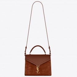 Saint Laurent Cassandra Medium Bag In Brown Suede 370