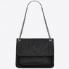 Saint Laurent Medium Niki Bag In Black Crinkled Leather 078