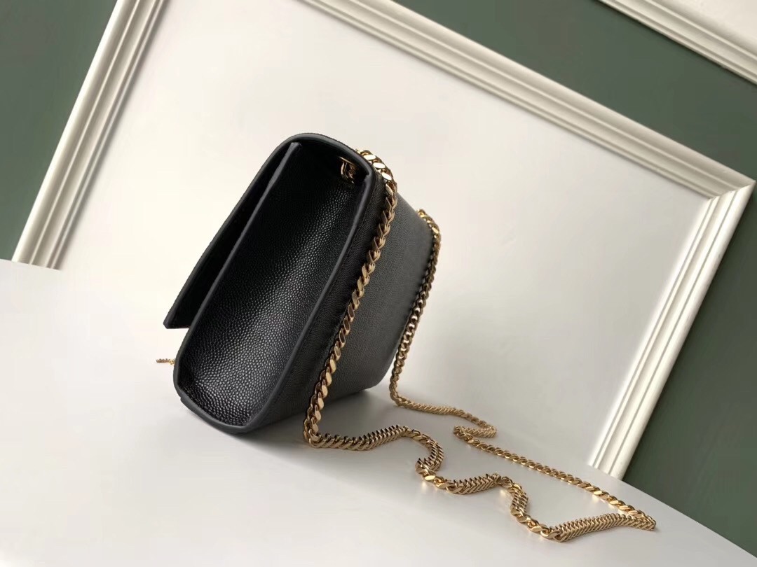 Saint Laurent Small Kate Tassel Bag In Black Grained Leather 872