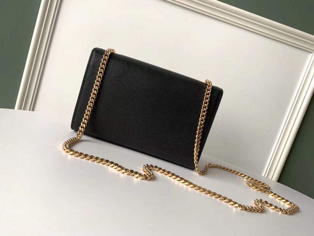 Saint Laurent Small Kate Tassel Bag In Black Grained Leather 872