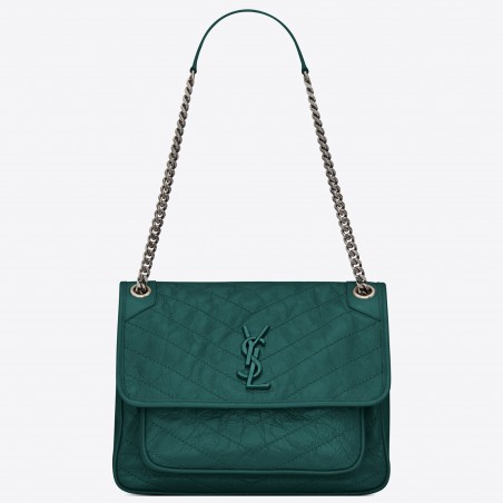 Saint Laurent Medium Niki Bag In Turquoise Vintage Leather 939