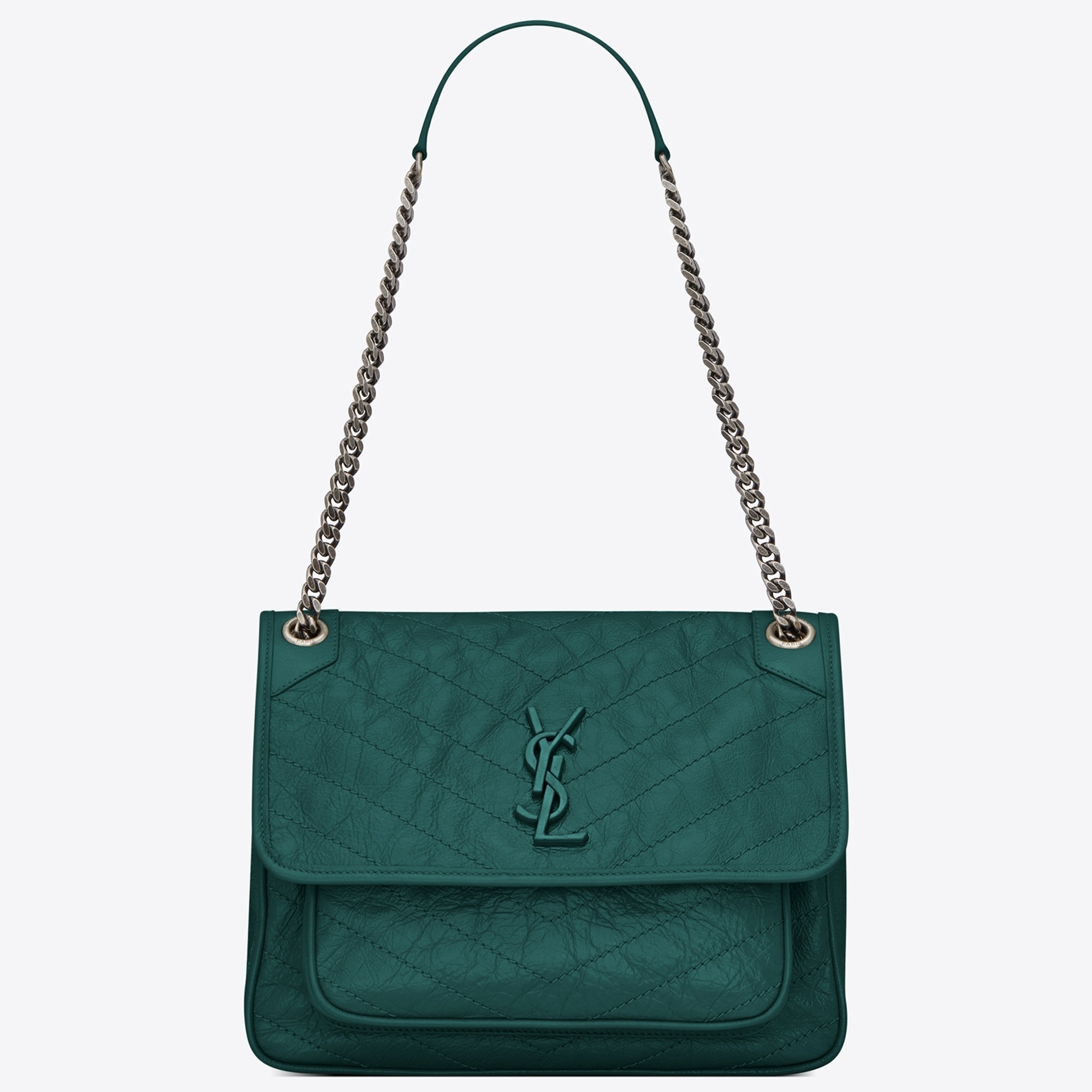 Saint Laurent Medium Niki Bag In Turquoise Vintage Leather 939