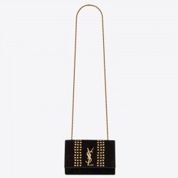 Saint Laurent Kate Small Bag In Black Suede With Star Studs 987