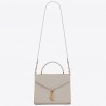 Saint Laurent Cassandra Medium Bag In White Grained Leather 758