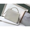 Saint Laurent Cassandra Medium Bag In White Grained Leather 758