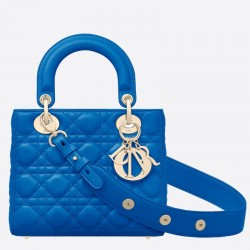 Dior My Lady Dior Bag In Blue Lambskin 130