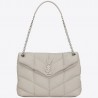 Saint Laurent Loulou Puffer Small Bag In White Lambskin 198